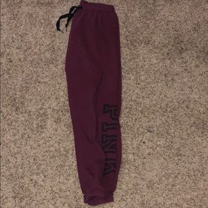 women’s maroon joggers
